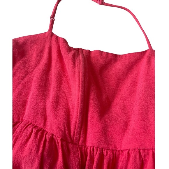 Heartbeeps Cherry Red Open Front Tie Bow Peplum Cami Tank Top - Medium - Picture 5 of 11